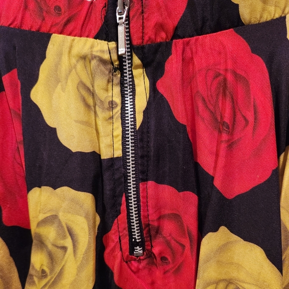 Costom made two piece floral baseball jacket w/matching knee length swing skirt. - Picture 8 of 8